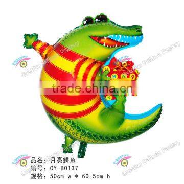 2016 new design crocodile shaped helium balloons animal shaped foil balloons