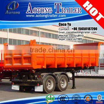 Double axles hydraulic cylinder 50 ton tipping semi trailer with top cover sale