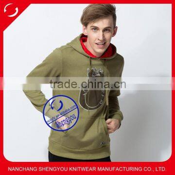 Custom 65 cotton 35 polyester cheap fleece hoodie with printing