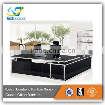 Promotional newest style tempered glass office table furniture design PAT-31