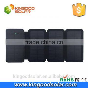 2016 New arrival portable high capacity foldable 10000mah move emergency solar power bank for iphone/samsung/HTC