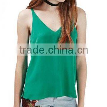 Ladies Double Strap V-Back Fancy Spaghetti Strap Camisole Tops photo-2