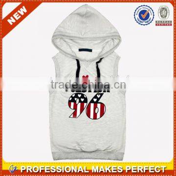 OEM cotton sleeveless hoody kids wholesale hoodies(YCH-B0146)