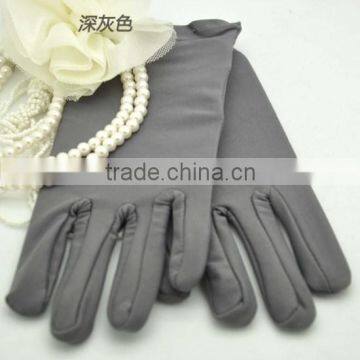 short stretch spandex Gloves Wedding bridal glove gray color