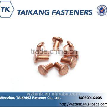 High Quality Made in China Red Copper Flat Head Solid Rivet photo-4