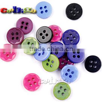 18L(11.5mm) Resin Buttons Laser Figure 4 Holes Sewing Craft For Bag Shoe Garment Toy #FLN015(Mix-s)