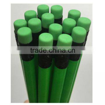 Black Lead Bright Green Fluorescent paint HB Plastic Pencil with Eraser