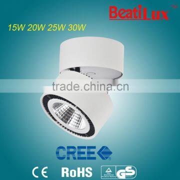 Classical design 15W 20W 25W 30W LED COB surface mounted down light adjustable&Rotatable CE ROHS TUV Zhongshan factory