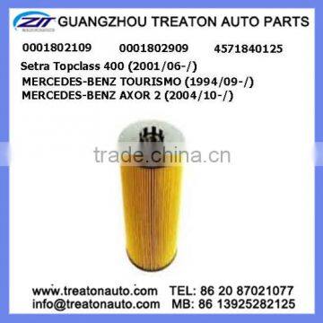OIL FILTER 0001802109 0001802909 4571840125 FOR SETRA TOPCLASS 400 01- BENZ TOURISMO 94- AXOR 2 04-