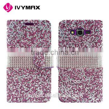 New arrival 2016 Luxury Glitter Bling Diamond Design Hybrid Dual Protector Magnetic Flip Case for Samsung Galaxy J7 /SM-J700H