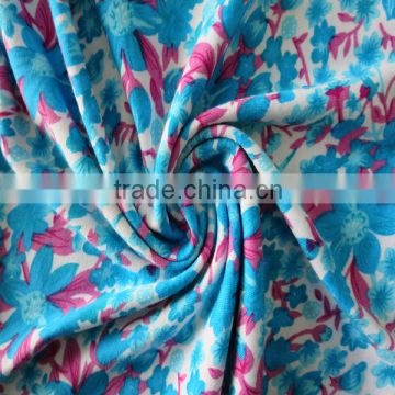 high quality 96% poly spun 4% spandex 4 way stretch knitted fabric