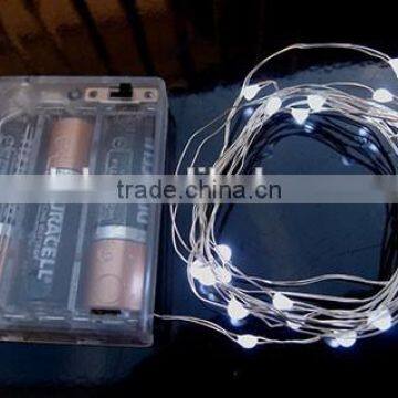 AA Battery Operated Cooper wire LED micro String Light-White