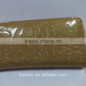 2014 Most popular yellow leather material fashion ladies wallet