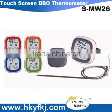 electrical touch screen bbq meat cooking thermometer and timer