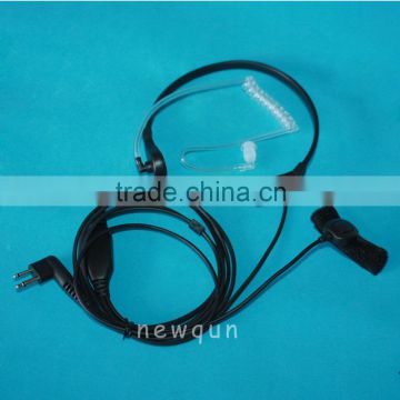 Throat Mic ,2 Pin FBI PTT Throat Mic Coverts Earpiece For Motorola Radio P110 SP50 EP450,Throat Mic