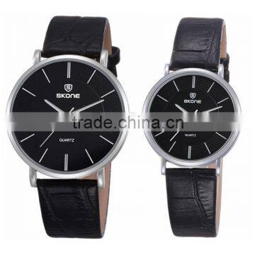 2016 Hot Selling Date Calendar Leather Watch Pair Quartz Couple Watch Set photo-4