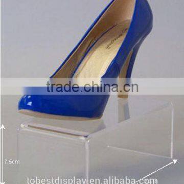 elegant clear single custom acrylic shoe display stand,retail shoe rack display,acrylic shoe display rack manufacturer