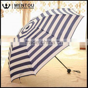 Compact Rain Umbrella Anti-UV Striped Folding Parasol photo-4