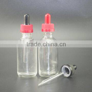 2oz empty clear glass dropper bottles