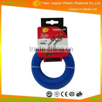 Head Card 2.7mmX15M Blue Color Star Twist Shape Cutting Grass Nylon Trimmer Line For Grass Cutter