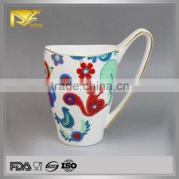 Drinkware gold rim white ceramic mug-thermos starbucks, 500ml ceramic mug