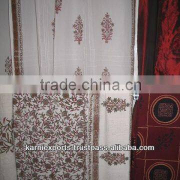 COTTON HAND BLOCK PRINTED JAIPURI CURTAINS & BEDSHEETS / INDIA LATEST TRADITIONAL PRINTED CURTAINS