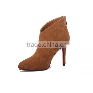 Ladies Suede Leather Fashion Boots Brown Leather Boots for Women photo-5