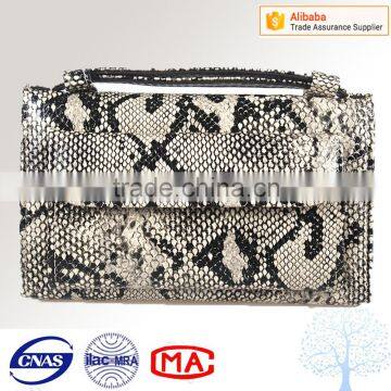 large capacity tough leather wallet with python skin