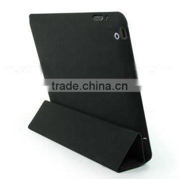 BLACK LEATHER SMART SLIM CASE COVER FOR APPLE IPAD 2 3G