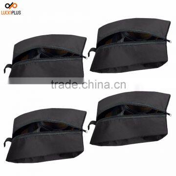 Luckiplus Portable Waterproof Nylon Travel Shoe Bags Black photo-2