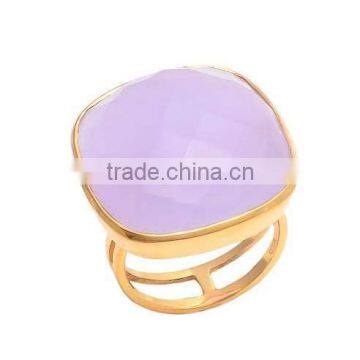 The Gopali Jewellers Lavender Chalcedony Rings, Gemstone Ring Jewelry Wholesaler and Manufacturer