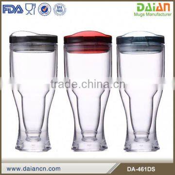 Free Sample acrylic plastic unique beer mug with cover