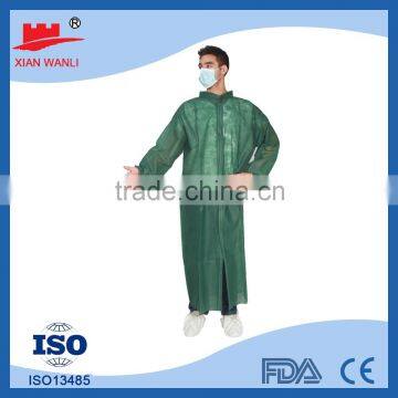 Non Woven White/Blue/Red/Green/Yellow disposable Lab Coat With Hook and Loop