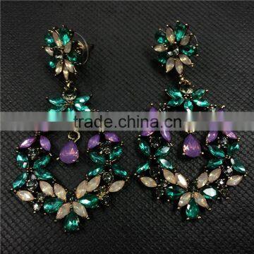 Luxury Water Drop Crystal Flower Stud Earrings Fashion Women Party Jewelry photo-6