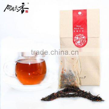 nature rose flower flavor black tea bags