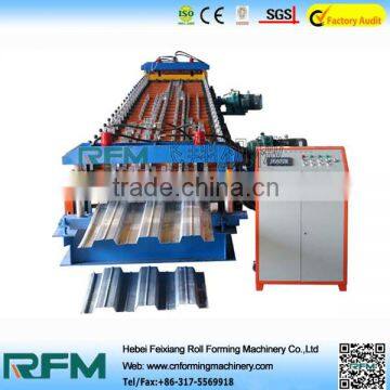 Floor deck roll forming machine, steel floor decking sheet manufacturing line