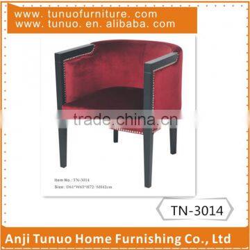 Armchair with wooden frame and nailhead Velvet fabric,TN-3014