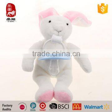 wholesale custom baby toys lovely animal rabbit pacifier clip OEM