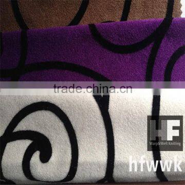 warp knitted flocked velvet for sofa fabric