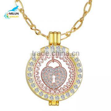 Coin necklace pendant accessories for women necklace Lovers love lock pendant