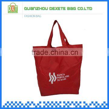 Red color shopping backpack recycled polyester bag