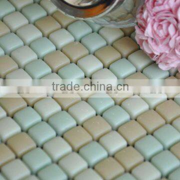 Snow white enamel glass mosaic tiles,candy square shaped ceramic mosaic