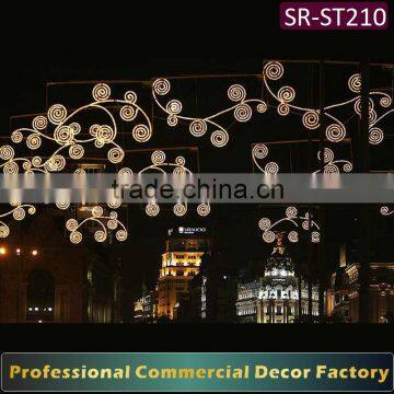 Customize commercial new year cross street LED scroll silhouette decoration