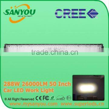 2015 Sanyou 288W 26000lm 6000K LED Auto Work Light Bar, 50inch led light bar for offroad, Jeep, SUV