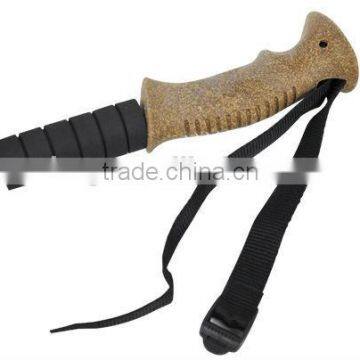 3 Section Aluminum Telescopic Cork Wood Rubber Adjustable Trekking Pole Nordic Wooden Walking Stick photo-2