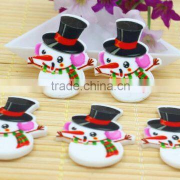 New arrival planar resin resin cabochons Christmas snowman for kids phone accessaries