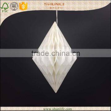 2016 Christmas decoration white Diamond tissue paper honeycomb