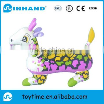 OEM EN71 colorful Giraffe inflatable animal rider, promotional pvc inflatable floating rider