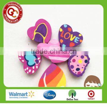novelty love heart and butterfly shaped eraser set