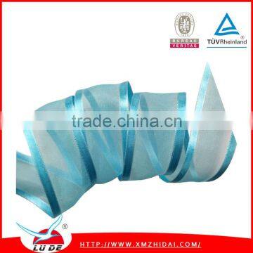 Direct factory hight quality sheer silk organza ribbon with saitin ribbon